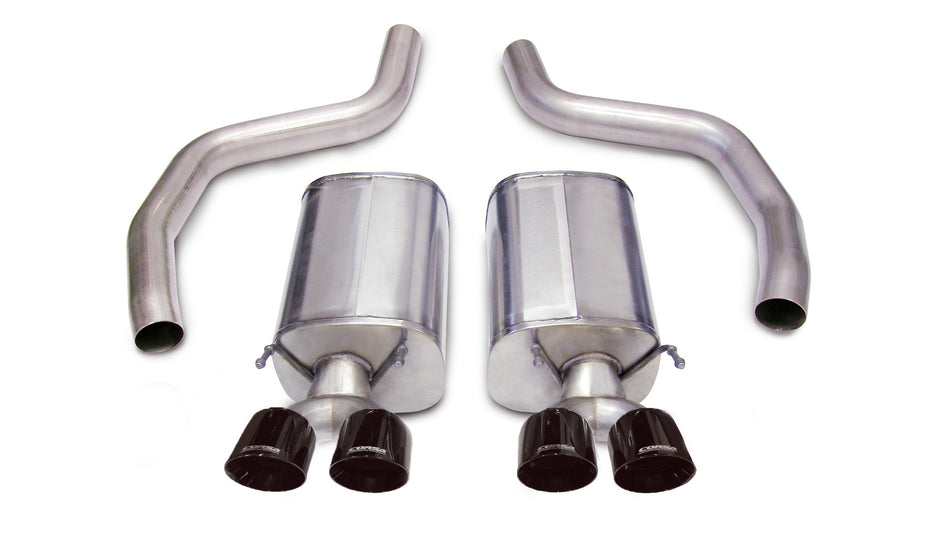 3.0 Inch Axle-Back Sport Dual Exhaust Twin 4.0 Inch Black Tips 06-13 Corvette Z06 7.0L/ZR1 6.2L Stainless Steel