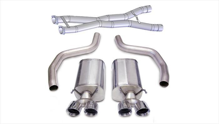 3.0 Inch Cat-Back Sport Dual Exhaust Twin 4.0 Inch Polished Tips 12-13 Corvette Z06 7.0L / ZR1 6.2L Stainless Steel