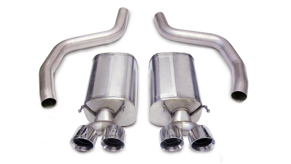 3.0 Inch Axle-Back Sport Dual Exhaust Twin 4.0 Inch Polished Tips 06-13 Corvette Z06 7.0L/ZR1 6.2L Stainless Steel