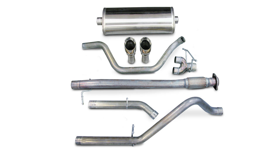 3.0 Inch Cat-Back Sport Single Exhaust 4.0 Inch Polished Tip 07-08 Silverado Sierra 143.5 Inch Wheel