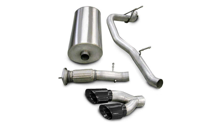 3.0 Inch Cat-Back Sport Single Side Exhaust 4.0 Inch Black Tips 07-10 Cadillac Escalade/GMC Yukon Denali 6.2L V8 Stainless Steel