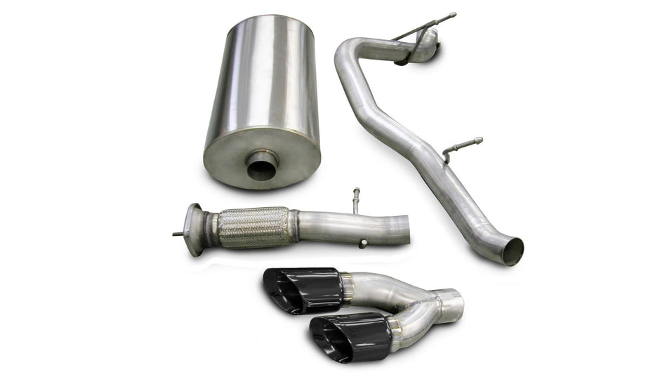 3.0 Inch Cat-Back Touring Single Side Exhaust 4.0 Inch Black Tips 07-10 Cadillac Escalade GMC Yukon