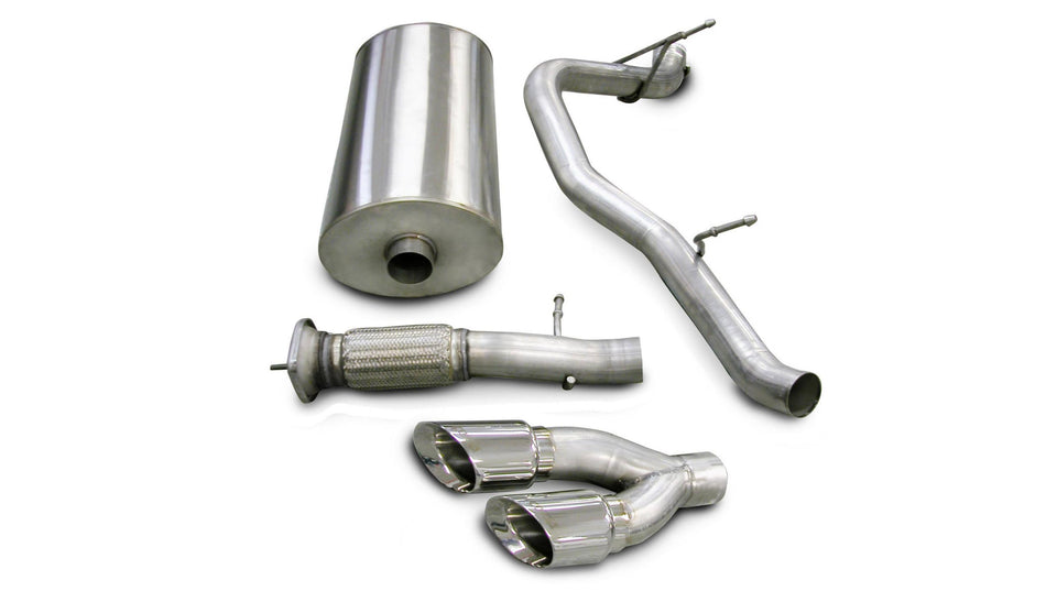 3.0 Inch Cat-Back Touring Single Side Exhaust 4.0 Inch Polished Tips 07-10 Cadillac Escalade GMC Yuk