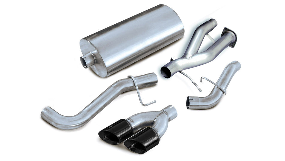 3.0 Inch Cat-Back Sport Single Side Exhaust 4.0 Inch Black Tips 02-06 Cadillac Escalade/GMC Yukon Denali 6.0L V8 Stainless Steel