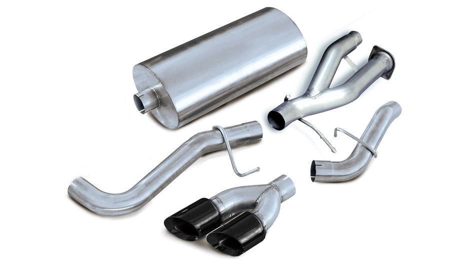 3.0 Inch Cat-Back Sport Single Side Exhaust 4.0 Inch Black Tips 02-06 Cadillac Escalade ESV/EXT/GMC Yukon XL Denali 6.0L V8 Stainless Steel