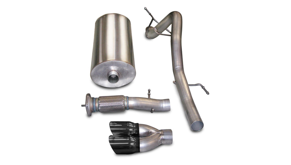 3.0 Inch Cat-Back Touring Single Rear Exhaust 4.0 Inch Black Tips 07-10 Cadillac Escalade GMC Yukon