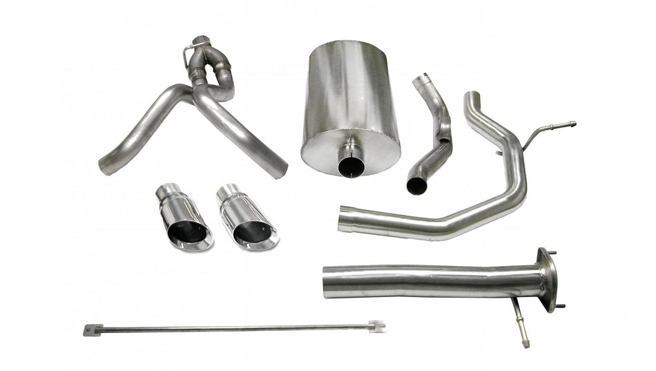 3.0 Inch Cat-Back Sport Dual Rear Exhaust 4.0 Inch Polished Tips 2003-06 Chevy SSR 143.5 Inch Wheelbase 5.3L/6.0L V8 Stainless Steel