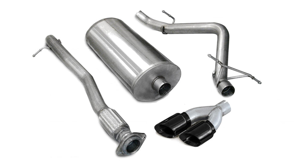 3.0 Inch Cat-Back Sport Single Side Exhaust 4.0 Inch Black Tips 07-08 Silverado/Sierra 143.5 Inch Wheelbase 4.8L/5.3L/6.0L V8 Stainless Steel