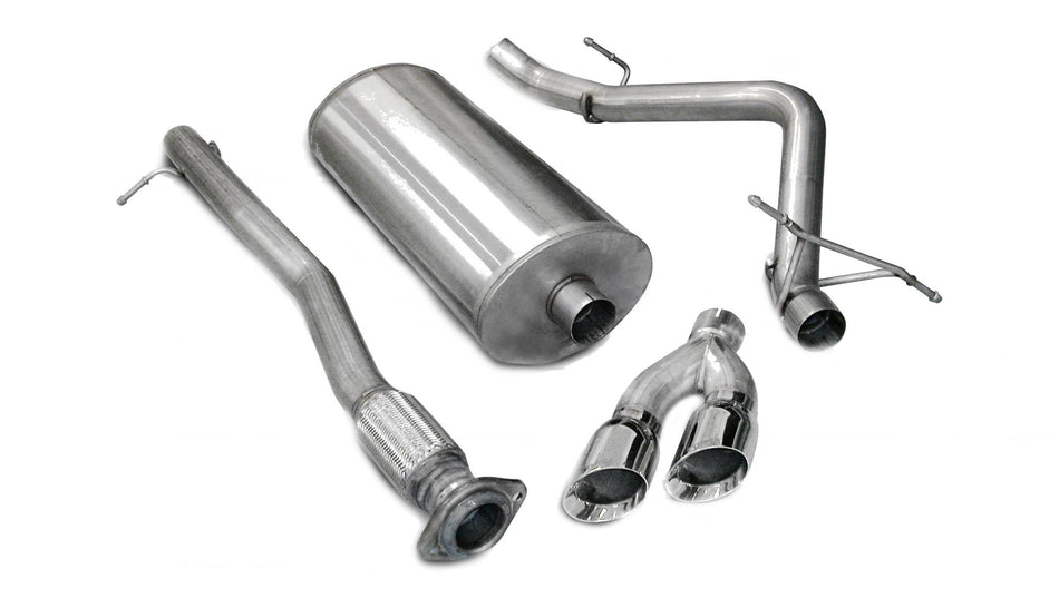 3.0 Inch Cat-Back Sport Single Side Exhaust 4.0 Inch Polished Tips 07-08 Silverado/Sierra 143.5 Inch Wheelbase 4.8L/5.3L/6.0L V8 Stainless Steel