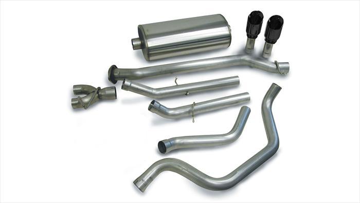 3.0 Inch Cat-Back Sport Dual Rear Exhaust 4.0 Inch Black Tips 99-06 Silverado Sierra 143.5 Inch Whee