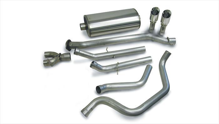 3.0 Inch Cat-Back Sport Dual Rear Exhaust 4.0 Inch Polished Tips 99-06 Silverado Sierra 143.5 Inch W