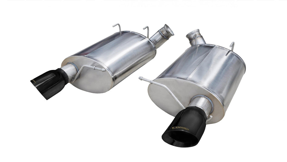 3.0 Inch Axle-Back Sport Dual Exhaust Black 4.0 Inch Tips 11-12 Mustang Shelby GT500 5.4L Stainless Steel