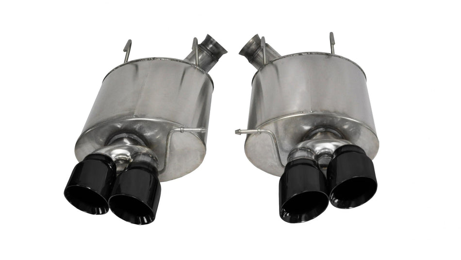 3.0 Inch Axle-Back Sport Dual Exhaust Black 4.0 Inch Tips 13-14 Mustang Shelby GT500 5.8L Stainless Steel