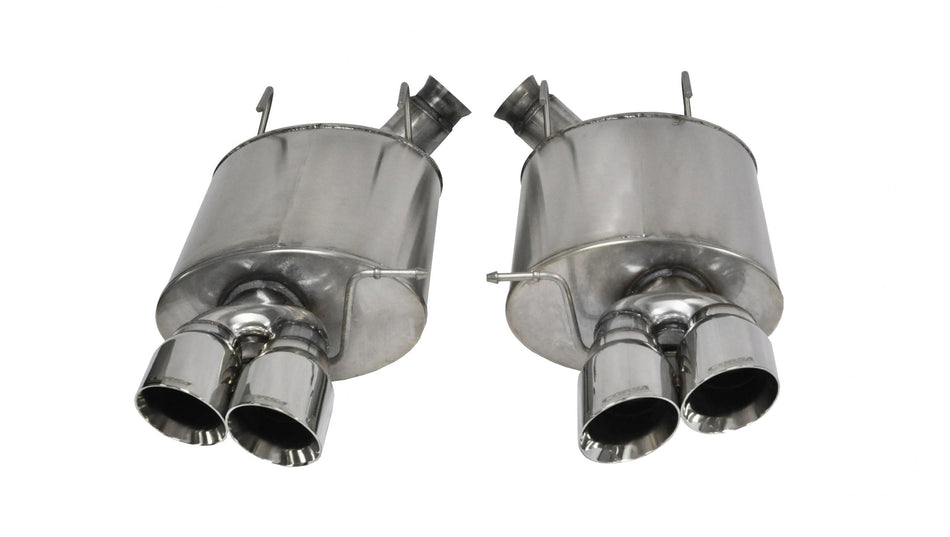 3.0 Inch Axle-Back Sport Dual Exhaust Polished 4.0 Inch Tips 13-14 Mustang Shelby GT500 5.8L Stainless Steel