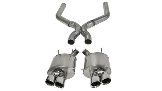 3.0 Inch Axle-Back Plus X-Pipe Sport Dual Exhaust Polished 4.0 Inch Tips 13-14 Mustang Shelby GT500 5.8L V8 Stainless Steel