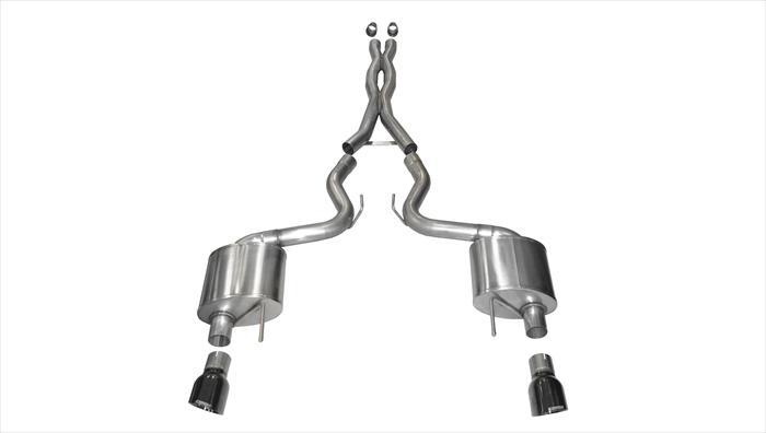 3.0 Inch Cat-Back Xtreme Dual Exhaust 4.5 Inch Black Tips 15-17 Ford Mustang GT Fastback 5.0L V8 Stainless Steel