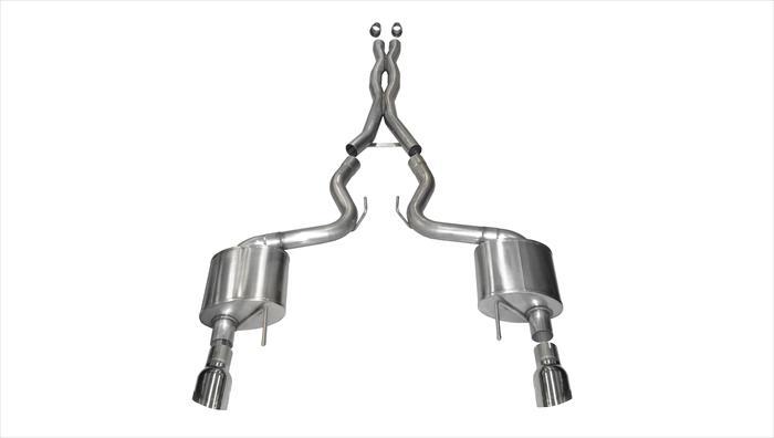 3.0 Inch Cat-Back Xtreme Dual Exhaust 4.5 Inch Polished Tips 15-17 Ford Mustang GT Fastback 5.0L V8 Stainless Steel