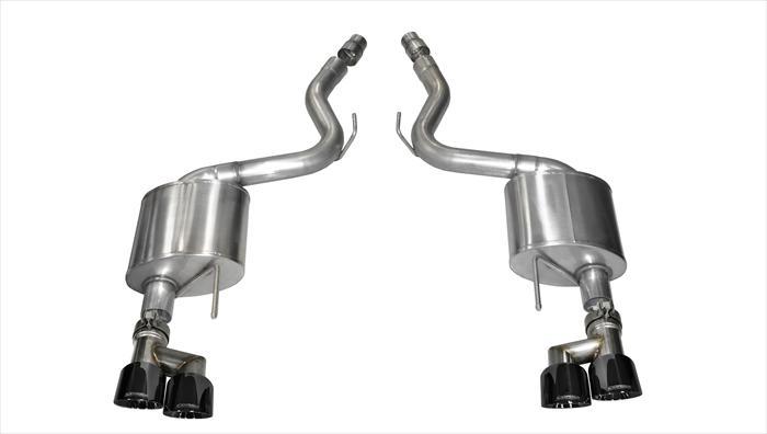 3.0 Inch Axle-Back Sport Dual Exhaust Black 4.0 Inch Tips 15-Present Mustang GT Fastback 5.0L (Fits