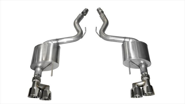 3.0 Inch Axle-Back Sport Dual Exhaust Polished 4.0 Inch Tips 15-Present Mustang GT Fastback 5.0L (18-Pres Non-Valve Premium Pkg Only Requires Roush Rear Valance Mods) Stainless Steel