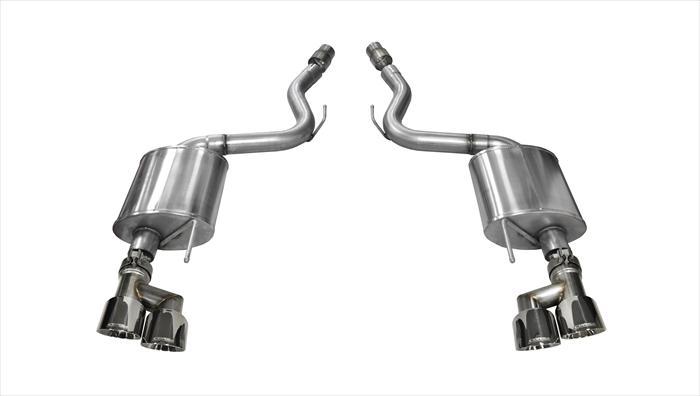 3.0 Inch Axle-Back Touring Dual Exhaust Polished 4.0 Inch Tips 15-Present Mustang GT Fastback 5.0L