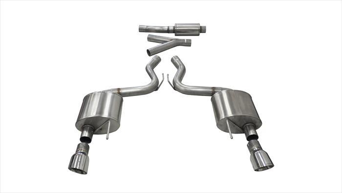 3.0 Inch Cat-Back Sport Dual Exhaust 4.5 Inch Polished Tips 15-17 Ford Mustang EcoBoost Fastback 2.3L Turbo Stainless Steel