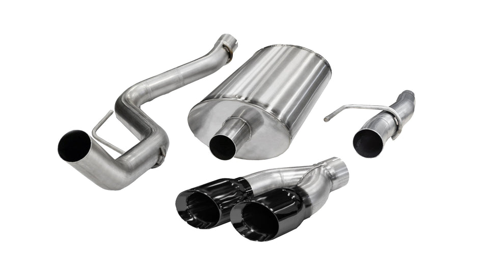 3.0 Inch Cat-Back Sport Single Side Exit Exhaust 4.0 Inch Black Tips 11-14 Ford F150 5.0L V8 144.5/156.5/163.1 Inch Wheelbase Stainless Steel