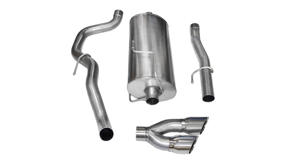 3.0 Inch Cat-Back Sport Single Side Exit Exhaust 4.0 Inch Polished Tips 10-13 Dodge Ram 2500 Reg Cab