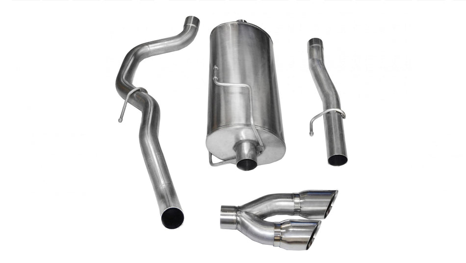 3.0 Inch Cat-Back Sport Single Side Exit Exhaust 4.0 Inch Polished Tips 10-13 Dodge Ram 2500 Crew Ca