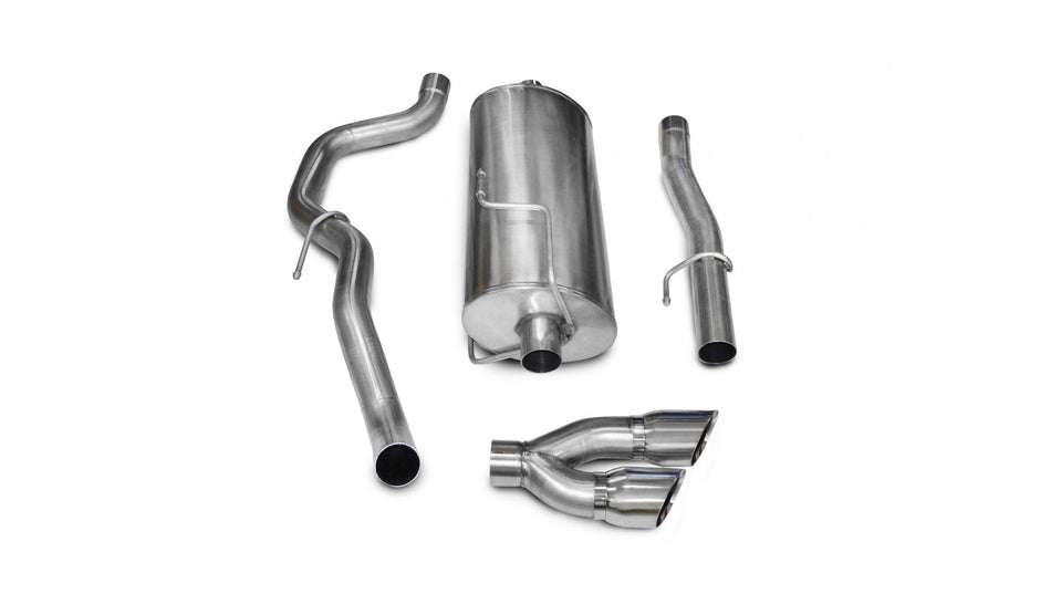 3.0 Inch Cat-Back Sport Single Side Exit Exhaust 4.0 Inch Polished Tips 10-13 Dodge Ram 2500 Crew Ca