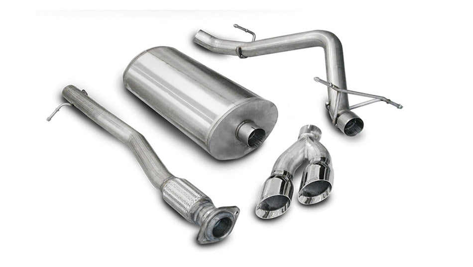 3.0 Inch Cat-Back Sport Single Side Exhaust 4.0 Inch Polished Tips 10 Silverado Sierra Denali 1500 6