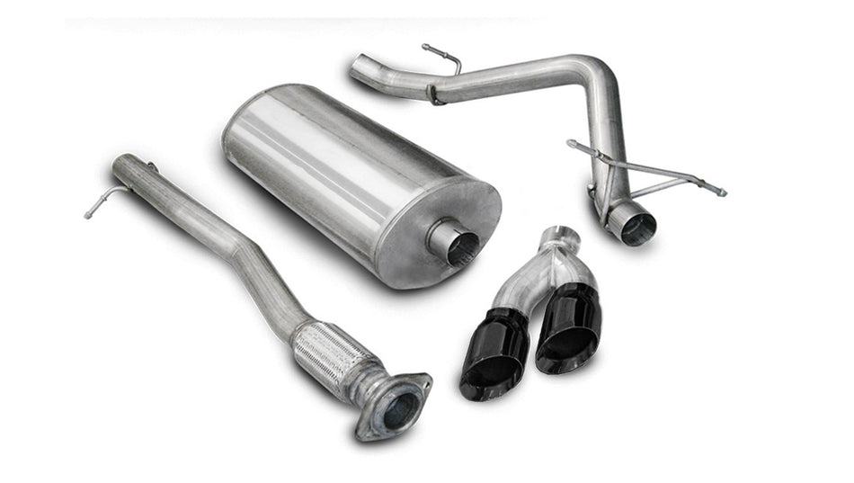 3.0 Inch Cat-Back Sport Single Side Exhaust 4.0 Inch Black Tips 10 Silverado Sierra Denali 1500 6.2L