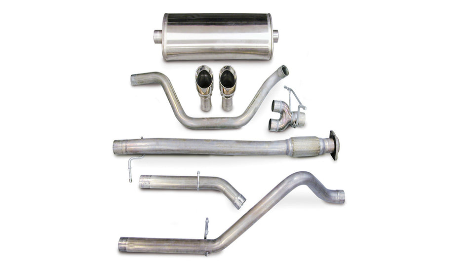 3.0 Inch Cat-Back Sport Dual Rear Exhaust 4.0 Inch Polished Tips 10 Silverado Sierra Denali 1500 6.2