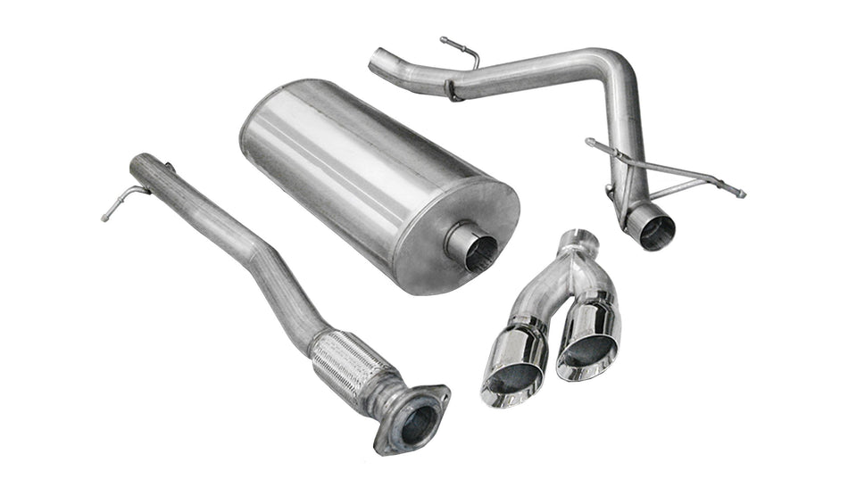 3.0 Inch Cat-Back Sport Single Side Exhaust 4.0 Inch Polished Tips 11-13 Silverado/Sierra Denali 1500 6.2L V8 143.5 Inch WB Stainless Steel