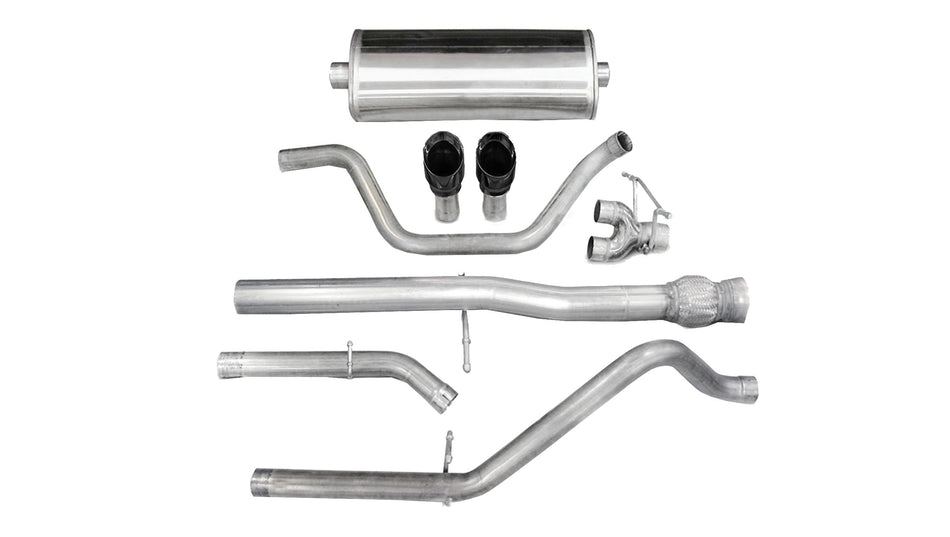3.0 Inch Cat-Back Sport Dual Rear Exhaust 4.0 Inch Black Tips 11-13 Silverado Sierra Denali 1500 6.2