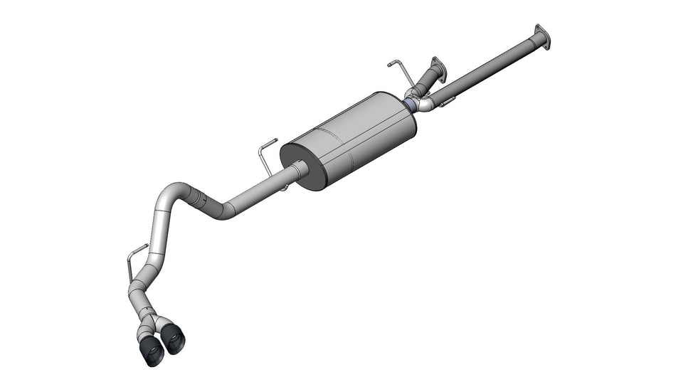 3.0 Inch Cat-Back Sport Single Side Exit Exhaust 4.0 Inch Black Tips 07-08 Toyota Tundra Double Cab/Crew Max 5.7L V8 Stainless Steel