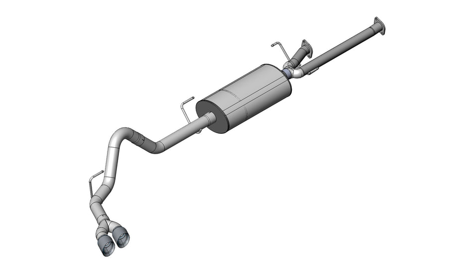 3.0 Inch Cat-Back Sport Single Side Exit Exhaust 4.0 Inch Polished Tips 07-08 Toyota Tundra Double Cab/Crew Max 5.7L V8 Stainless Steel