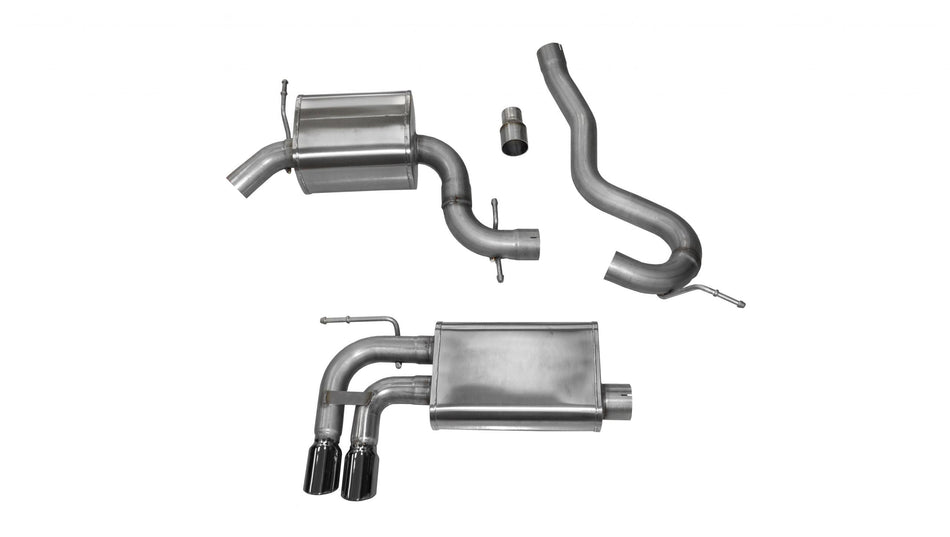 3.0 Inch Cat-Back Touring Single Rear Exhaust 3.0 Inch Black Tips 06-09 Volkswagen Golf GTI Mk5 2.0T