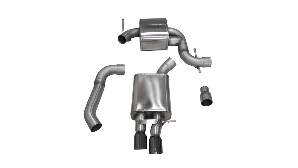3.0 Inch Cat-Back Touring Single Rear Exhaust 3.0 Inch Black Tips 06-10 Volkswagen Jetta GLI Mk5 2.0