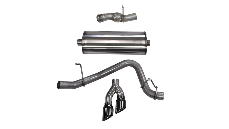3.0 Inch Cat-Back Sport Single Side Exit Exhaust 4.0 Inch Black Tips 15-Present Chevy Tahoe/GMC Yukon/Cadillac Escalade 6.2L V8 Stainless Steel