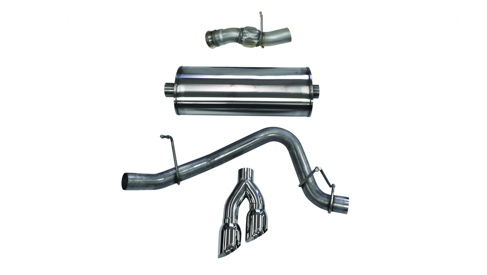 3.0 Inch Cat-Back Sport Single Side Exit Exhaust 4.0 Inch Polished Tips 15-Present Chevy Tahoe/GMC Yukon/Cadillac Escalade 6.2L V8 Stainless Steel