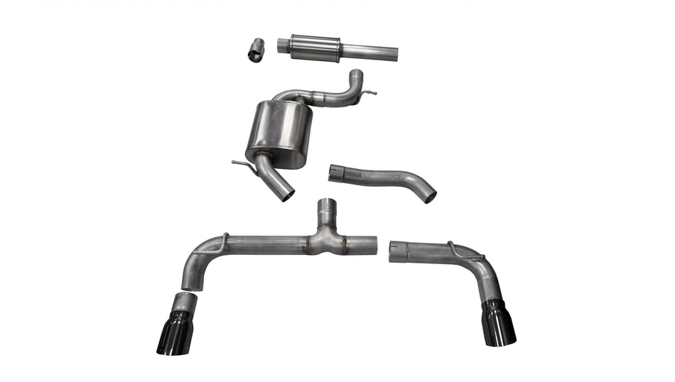 3.0 Inch Cat-Back Sport Dual Rear Exhaust 4.0 Inch Black Tips 14-Present Volkswagen Golf GTI Mk7 2.0T Stainless Steel