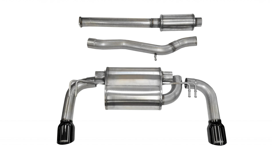 3.0 Inch Cat-Back Sport Dual Rear Exhaust 4.5 Inch Black Tips 08-15 Mitsubishi Evolution X Sedan GSR