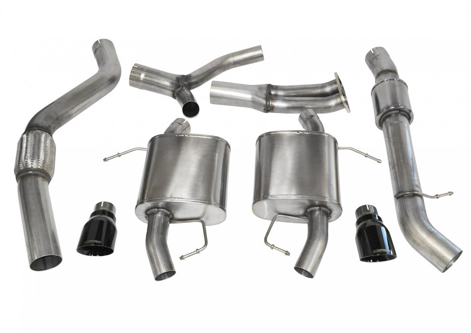 3.5 Inch Cat-Back Sport Dual Rear Exhaust 4.0 Inch Black Tips 07-12 BMW 335i E90 Sedan E91 Touring E