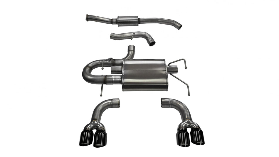 3.0 Inch Cat-Back Sport Dual Rear Exhaust 3.5 Inch Black Tips 08-14 Subaru Impreza STI WRX Hatchback 2.5L Turbo Stainless Steel