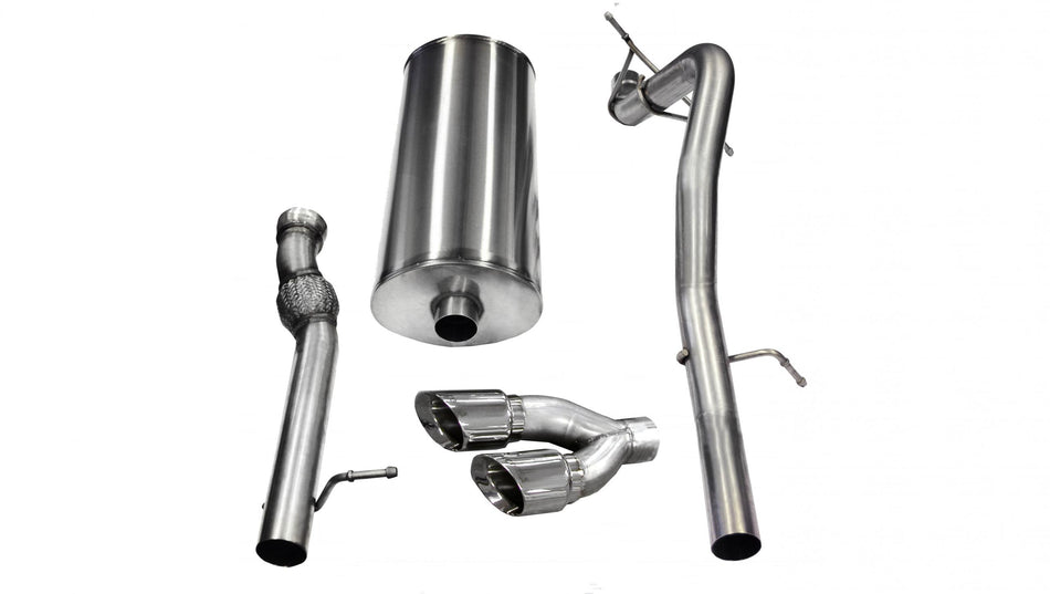 3.0 Inch Cat-Back Sport Single Side Exit Exhaust 4.0 Inch Polished Tips 11-14 Cadillac Escalade EXT/ESV/GMC Yukon XL Denali 6.2L V8 Stainless Steel