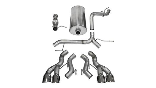 3.0 Inch Cat-Back Sport Dual Rear Exit Exhaust 4.5 Inch Polished Tips 12-14 Cadillac Escalade DUB ES