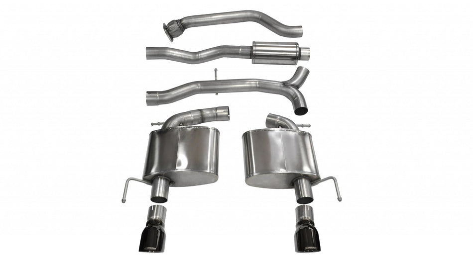 3.0 Inch Cat-Back Sport Dual Rear Exit Exhaust 4.0 Inch Black Tips 13-19 Cadillac ATS Sedan Coupe Au