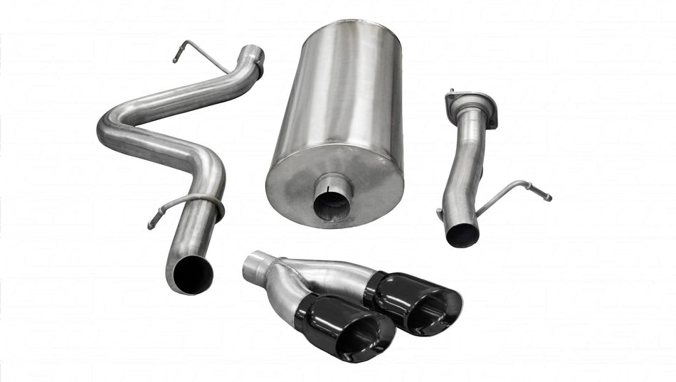 3.0 Inch Cat-Back Sport Single Side Exit Exhaust 4.0 Inch Black Tips 07-10 Silverado Sierra 2500 Cre