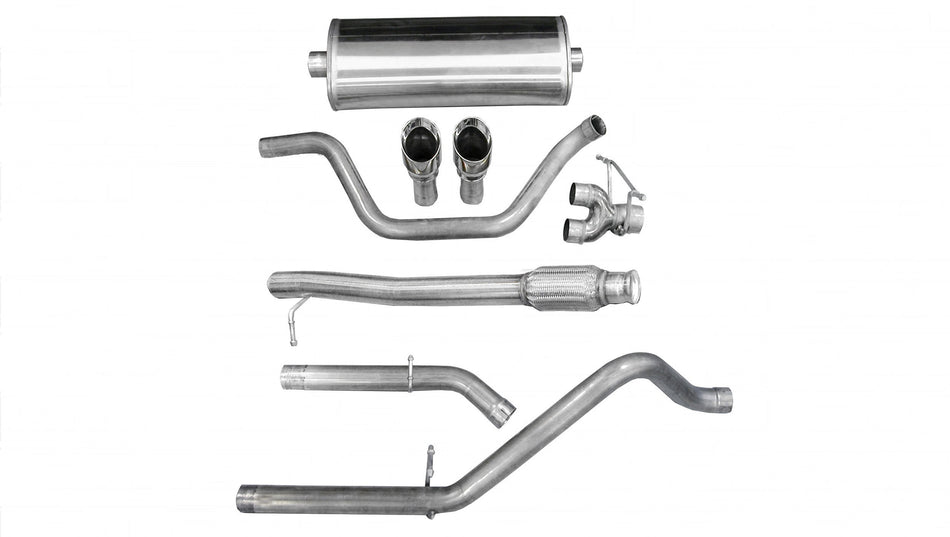 3.0 Inch Cat-Back Sport Dual Rear Exit Exhaust 4.0 Inch Polished Tips 09 Silverado Sierra 1500 Ext C