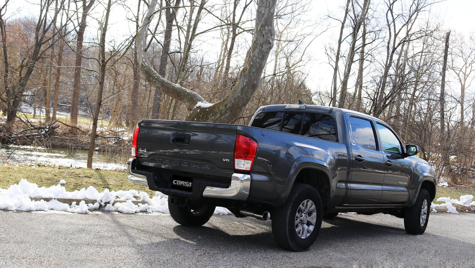 3.0 Inch Cat-Back Sport Single Side Exit Exhaust 4.0 Inch Black Tip 11-Present Toyota Tacoma 3.5L V6